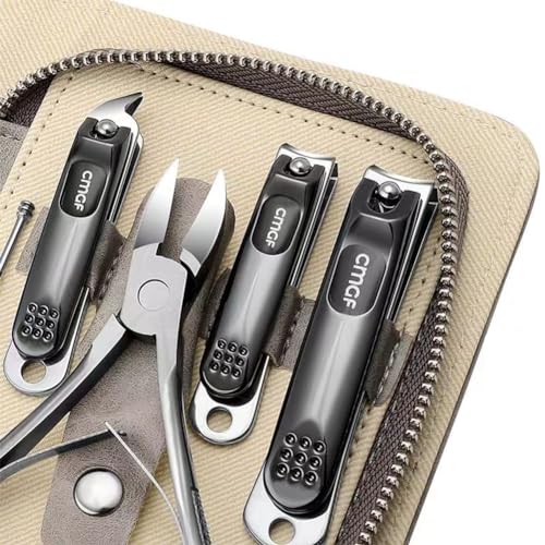 Professional Manicure Kit, Nail Scissors, Cuticle Cutter, Nail Clipper, Hand Sanitizer, Grey