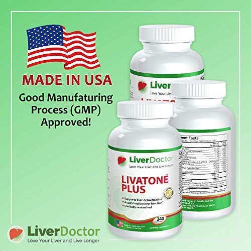 Plus Liver Detox Capsules Liver Cleanse and Detox Pills with Milk Thistle and Antioxidants (240 Count) 240 Count (Pack of 1)