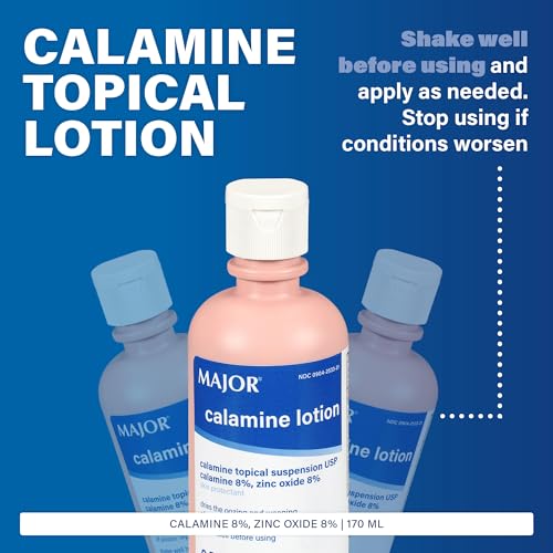MAJOR Calamine Lotion - Calamine Topical Suspension USP Skin Protectant - 6 Fl Oz (177 mL) (1 Pack) 6 Fl Oz (Pack of 1)