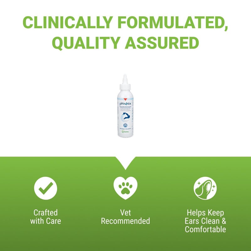 Vetoquinol PH•notix Advanced Ear Cleaner & Wax Remover - Liquid Ear Cleaning Support for Dogs & Cats - Supports Healthy Canals - Fast-Acting & No-Rinse Formula - pH Balanced & Paraben-Free - 4 fl oz