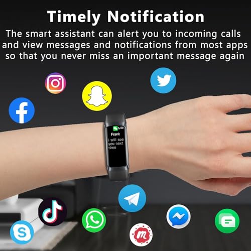 Fitness Tracker with Heart Rate/Blood Oxygen/Sleep Monitor, 20+ Sports Modes Smart Watches for Women/Men, Activity & Step Tracker Smart Watch for Android/iOS Phones Black