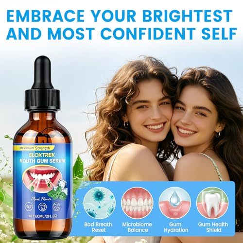 2Pcs Gum Restore Drops 2 Fl Oz - Advanced Repair for Receding Gums, Stain Removal & Dry Mouth - Bad Breath Treatment Natural Mint Breath Freshener with Olive Oil Tea Tree Oil 2 Fl Oz (Pack of 2)
