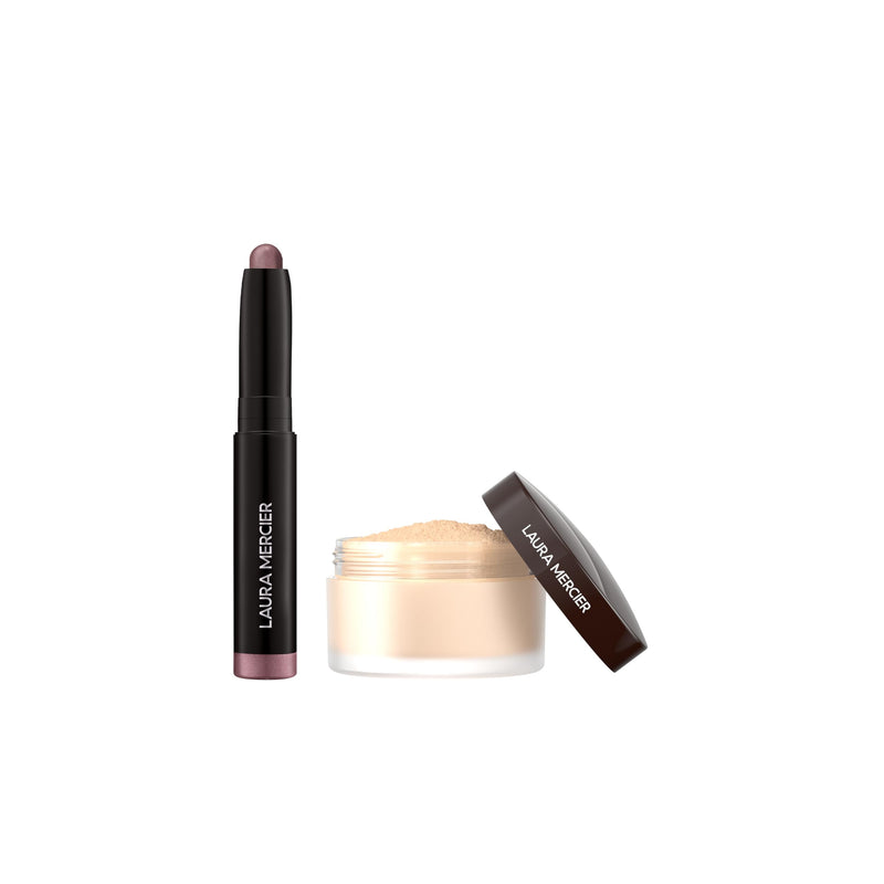 Laura Mercier Artistry Icons Set - Mini Translucent Loose Setting Powder and Mini Caviar Stick Eye Shadow (Amethyst)