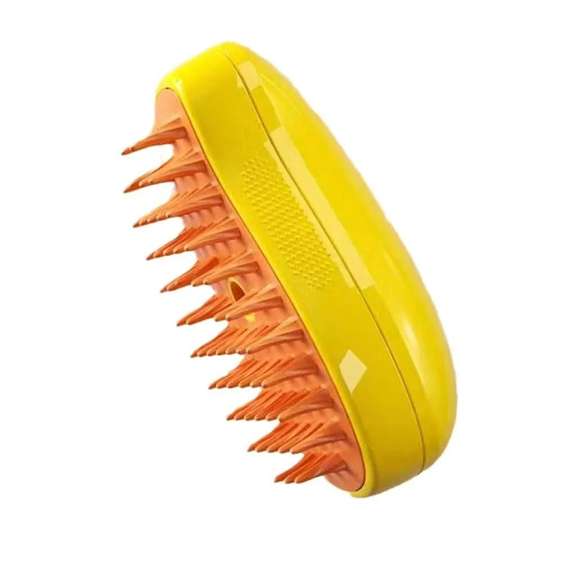 3 In1 Steamy Cat Brush for Massage,Multifunctional Cat Dog Hair Brush for Removing Tangled and Loose Hair, Pet Grooming Brush Hair Removal Comb for Cat and Dog, Yellow - BeesActive Australia