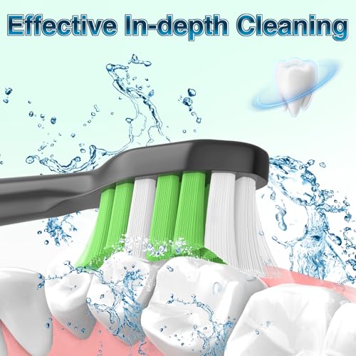 Aoremon Toothbrush Replacement Heads for Phillips Sonicare Replacement Brush Head Compatible with Most Philips Sonicare Click-on Electric Toothbrush, Black 10 Pcs (Pack of 2)