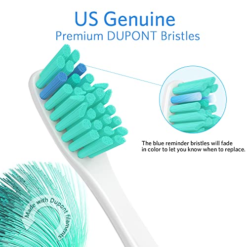 Replacment Heads Compatible with Philips Sonicare, for E-Series Essence, for Xtreme, for Elite, for Advance, and for CleanCare Electric Toothbrush, Toothbrush Replacment Heads Refills, 6 Pack 6-pack