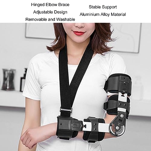 Hinged ROM Elbow Brace with Sling, Adjustable Post-OP Stabilizer Splint