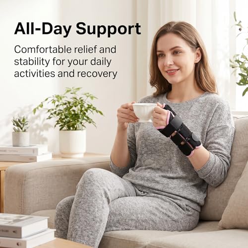 Thumb Support, Wrist and Thumb Brace, Adjustable Thumb Stabilizer Splint for Tendonitis, Arthritis, Sprain Pain Relief, Universal Fit for Hand（Left/L）