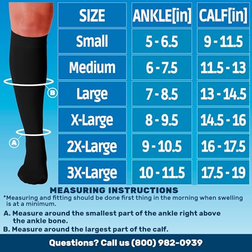 (3 Pairs) Sheer Short-Length Compression Socks for Women 15-20mmHg - Women's Graduated Knee High Support Stockings for Circulation - A403 Large Black