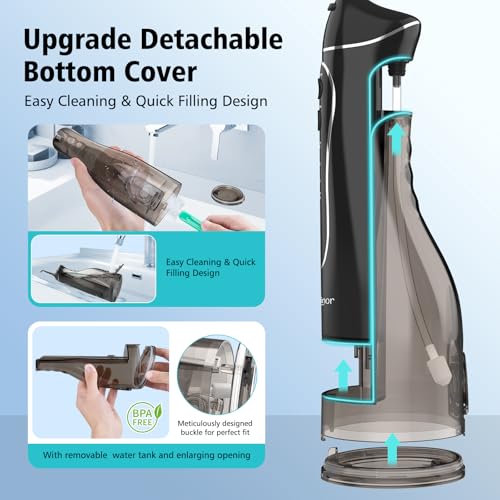 Leominor Water Dental Flosser Teeth Pick - Rechargeable Travel Irrigation Cleaner IPX7 for Home Travel(2 Packs)