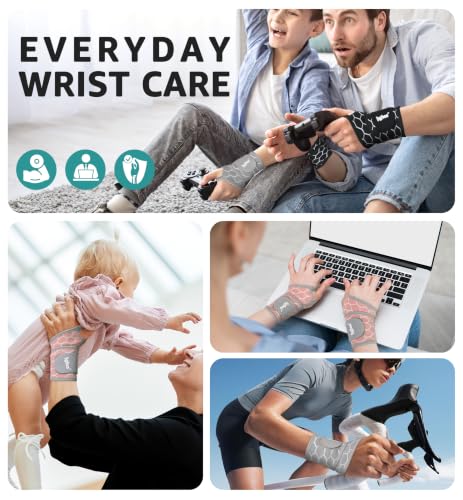 Compression Wrist Brace Wrap for Sports & Pain Relief, Black