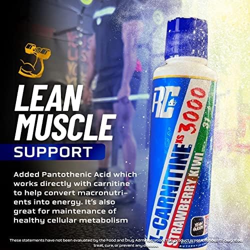 Ronnie Coleman Signature Series L-Carnitine XS 3000 Liquid, Amino Acids Metabolism and Lean Muscle Strength Support, Stimulant Free, Sugar Free, Zero Carbs, Strawberry Kiwi, 16 Oz Strawberry Kiwi (1500) 16 Fl Oz (Pack of 1)