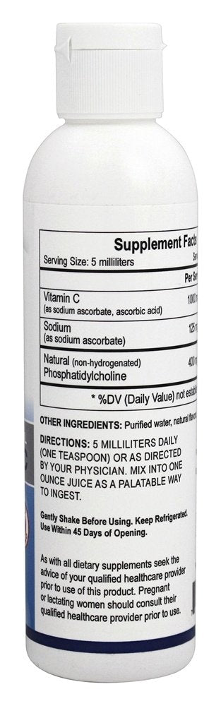 Liposomal Vitamin C Highest Absorption to Cells 96% Includes Proper Amount of Phosphatidyl Choline (PC)