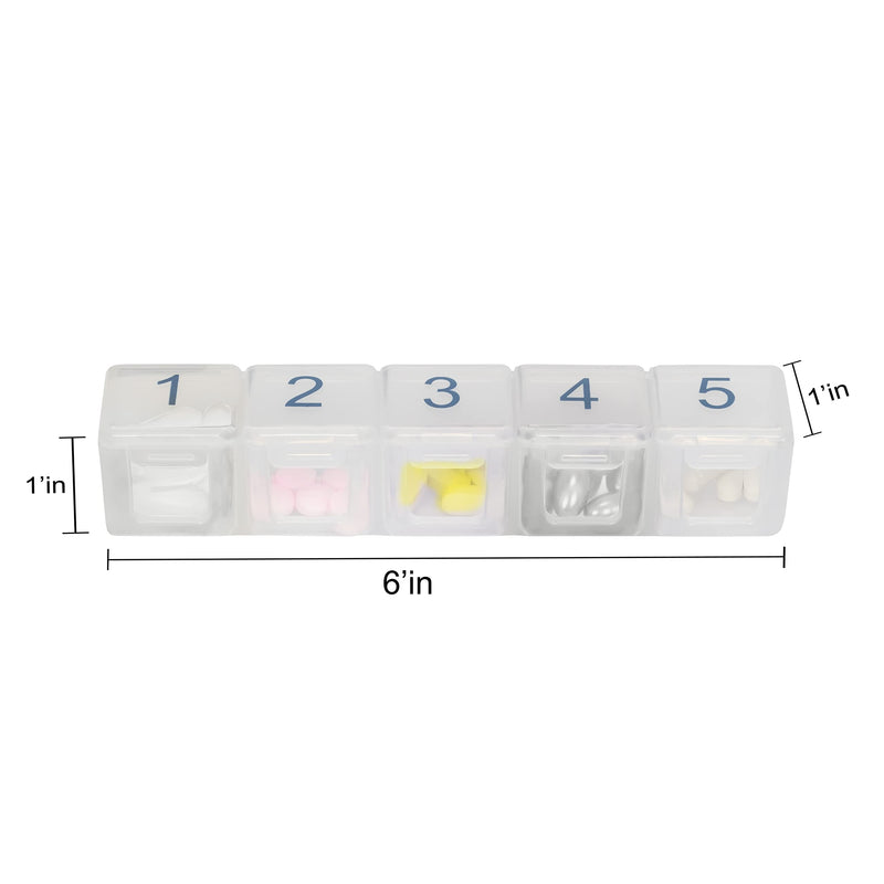 e-Pill 5 Times a Day x 7 Day Large Weekly Pill Organizer, Vitamin and Medicine Pill Box - with Discreet Case (Clear) Clear