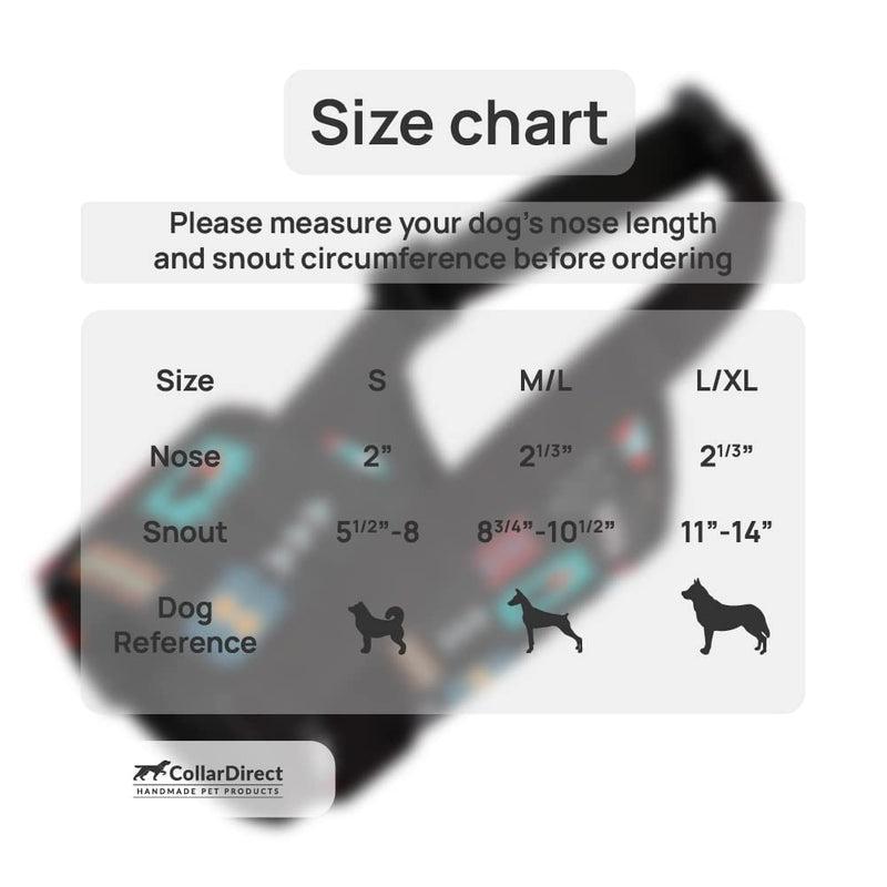 CollarDirect Dog Muzzle - Adjustable Soft Breathable Tribal Nylon Mouth Guard for Small Medium Large Dogs Anti Chewing Barking S Pattern 2 - BeesActive Australia