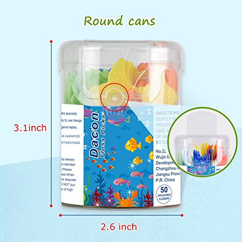 Kids Flossers, Unflavored, 4 Colors Ocean Animals Shaped (Pack of 3), and Small Woven Basket with Gift Bag and Ribbons