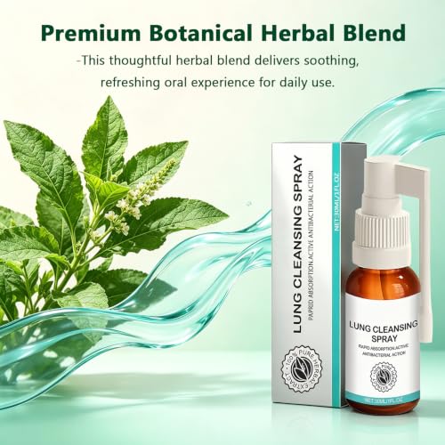 2PCS-Lung Cleansing Spray, Herbal Cleanse Spray, Mullein Leaf Extract Oral Mist for Cool and gentle Lung Cleanse, Respiratory Support, Easy Breathing Support,30ML / 1 FL.OZ M
