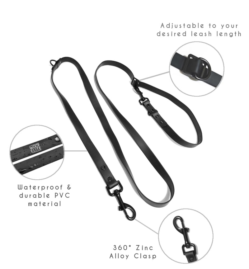 Hands-Free Waterproof Dog Leash, Adjustable Waist & Crossbody Dog Leash for Running, Walking & Hiking (Black, 8 FT) Black - BeesActive Australia
