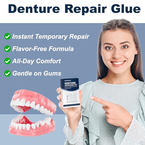 Dental Lab Denture Repair Glue (1oz) - Fast-Setting, Instant Bonding Adhesive for Broken Dentures and Teeth Repair - Strong Bond for Securely Fixing Cracks Instantly Lasting Days to Weeks