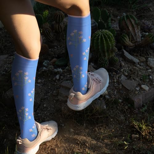 LEVSOX Compression Socks Women and Men, 20-30mmHg, Best for Nurses, Travel, Pregnancy Small 4 Pairs Flower