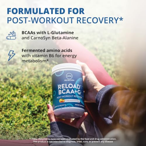 MRM BCAA+G Reload Post-Workout Powder - Island Fusion, Keto - 26 Servings 11.6 Ounce