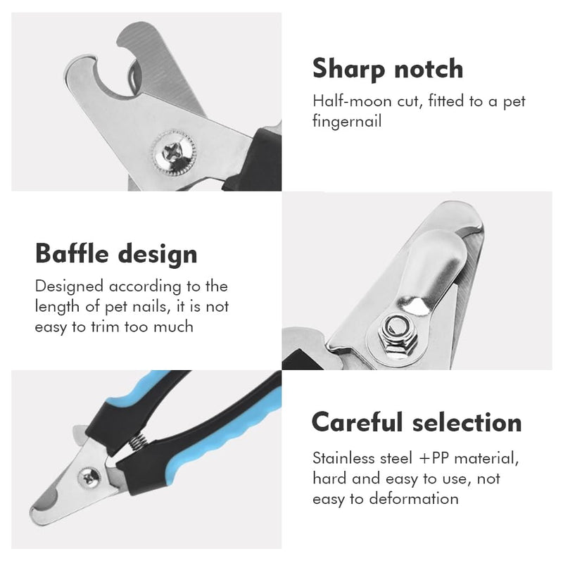 Claw Scissors for Dogs and Cats with Nail File Stainless Steel Claw Trimmer for Dogs Claw Care Cutter for Pets Nail Clippers Large with Safety Guard 6" Inch - BeesActive Australia