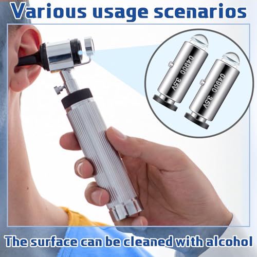 Funtery 4 Pcs Halogen Replacement Bulbs Compatible with Welch Allyn, 3.5v Lamp Type 04900-u Otoscope Lamp