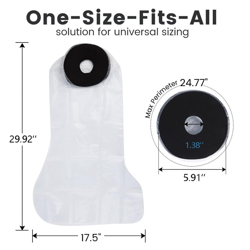 CIVJET Cast Covers for Shower Leg, Waterproof Cast Cover for Showering, Cast Protector for Shower Adult, Shower Boots for Foot after Surgery, Full Leg, Thigh (Diameter - 7.9") Extra Long Soft Black - BeesActive Australia