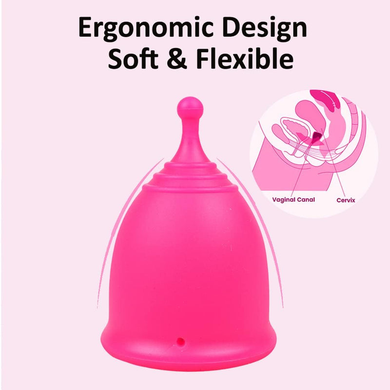 SHORDY Menstrual Cup, Single Pack (Small) with Box, Soft & Flexible, Copa Menstrual Kit for Women | Up to 12 Hours of Comfort, Eco-Friendly & Safer Alternative to Pads & Tampons (Pink) 1 Count (Pack of 1) Pink_small - BeesActive Australia