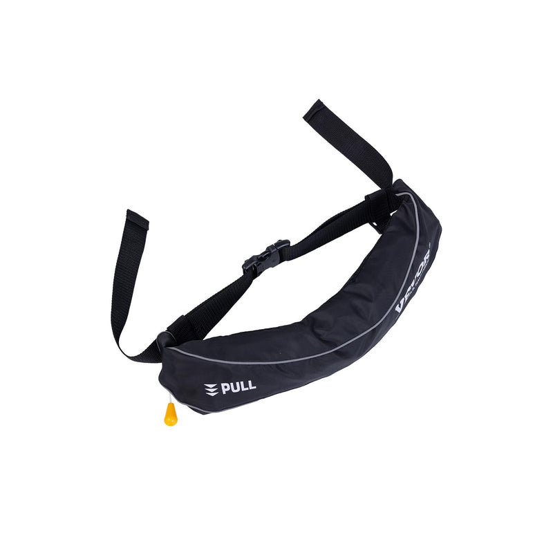 VEVOR Manual Inflatable Belt Pack for Adults, 105N Buoyancy, Over 80 Pounds and Up to 59 in Waist Adjustable, Inflatable PFD Waist for SUP Paddelboarding, Kayaking (CO2 Cylinder Not Included) Black