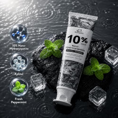 Woadee 10% Nano Hydroxyapatite Toothpaste, Fluoride Free,Whitening,4-Pack 4PCS