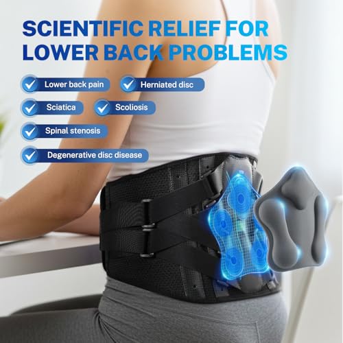 Back Brace for Women Men for All-day Wear & Support, Enhanced Back Support Black XL