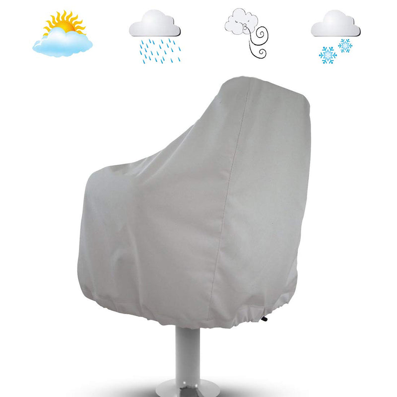 WOMACO 2 Pack Boat Seat Cover, Outdoor Waterproof Pedestal Pontoon Captain Boat Bench Chair Seat Cover, Oxford Fabric Helm Chair Protective Covers (Silver, 4 Pack) Silver - BeesActive Australia