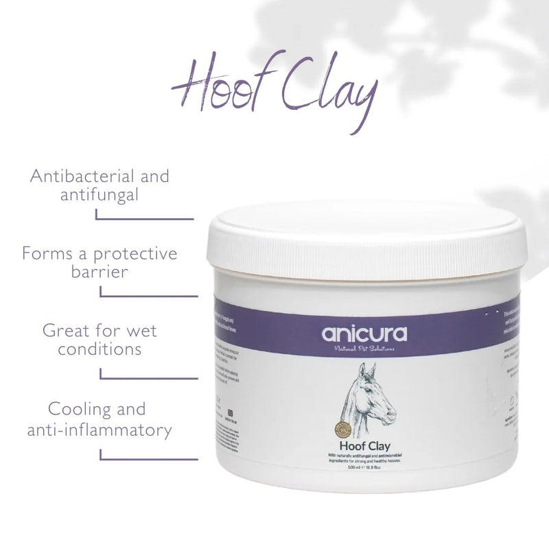 Anicura Hoof Clay for Horses – Antimicrobial & Antifungal Hoof Care, Prevents Thrush & Mud Fever, Promotes Hoof Strength, Cooling & Anti-Inflammatory Formula, 500g