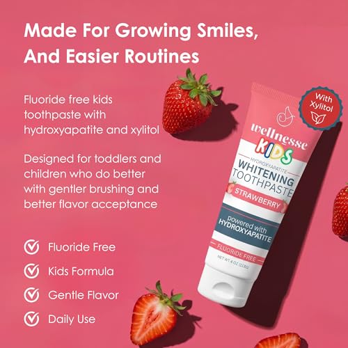 Hydroxyapatite Toothpaste, Whitening, Fluoride Free, Strawberry 4 Oz 3-Pack 4 Ounce (Pack of 3)