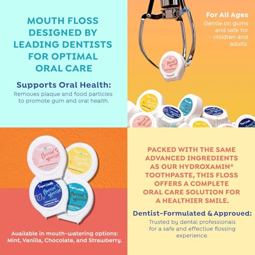 SuperMouth Nano Hydroxyapatite Floss, Fluoride Free, 3 Pack, Vanilla 1 Count (Pack of 3)