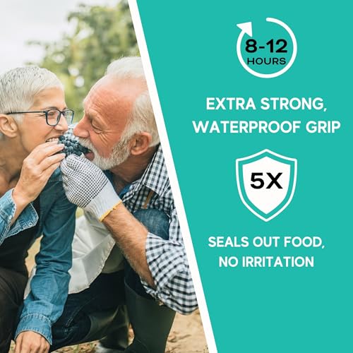 Extra Strong Denture Adhesive Cream, 12 Hour Hold Dental Glue, Waterproof, Zinc & Fluoride Free, Easy Apply Nozzle, Seals Food Out for Comfort, Mint Flavor (2 Pack, 2.8 Fl Oz) 2 Pack