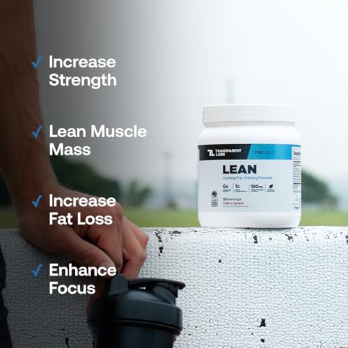Transparent Labs Lean Pre-Workout - Body Recomposition Pre Workout for Men and Women with Acetyl L-Carnitine, Beta Alanine Powder, & PurCaf Organic Caffeine Powder - 30 Servings, Blue Raspberry