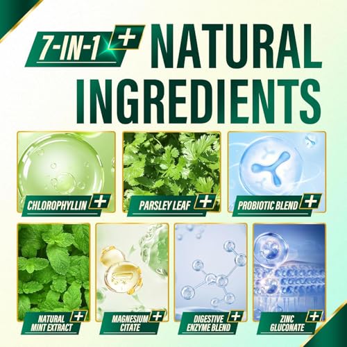 Breath Freshener Capsules, Oral Probiotics for Bad Breath, 7 in 1 Powerful Solution with Chlorophyllin, Mint Extract, Magnesium Citrate, Eliminate From The Inside Out(1)