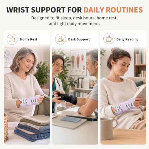 CAMBIVO Carpal Tunnel Wrist Brace with One-Hand Pull Lacing System, Black Matte Black Large/X-Large(Right Hand)