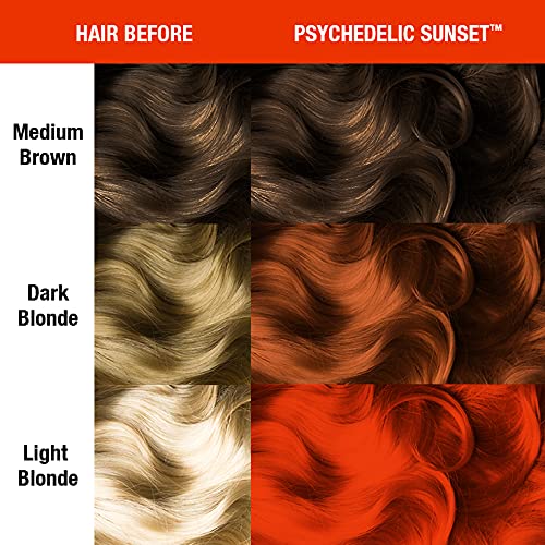 Manic Panic Semi Permanent Orange Hair Dye, Psychedelic Sunset, 4 oz, 2 Pack