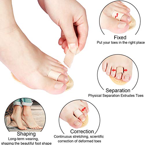 BBTO 12 Pcs Budin Toe Splint Hammer Toe Straightener Support for Men Women