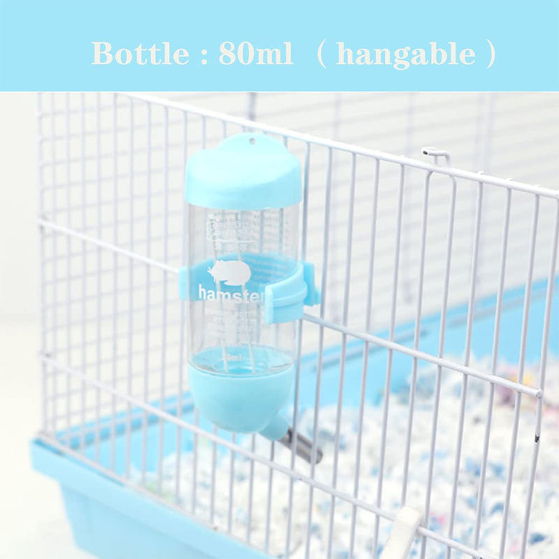 Hamster Water Bottle Small Animal Standing Water Dispenser Ceramic Base Cage Hanging Water Feeding Bottles Auto Dispenser for Hamster Guinea Pig Squirrel Rabbit Hedgehog (Blue) Blue - BeesActive Australia