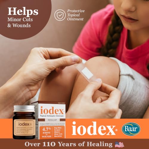 Baar Iodex Topical Ointment, 4.7% Iodine, 1 oz 1 Ounce (Pack of 1)