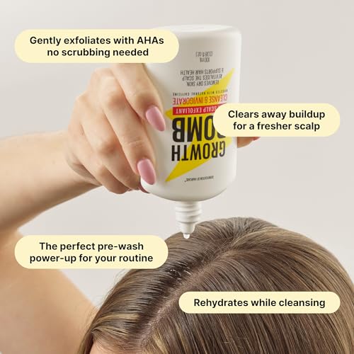 Growth Bomb AHA Scalp Exfoliant, Scalp Serum Treatment - 100 mL 3.3 Count (Pack of 1)