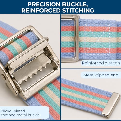 NYOrtho Metal Buckle Gait Belt - Adjustable Machine Washable Strong and Durable Material Latex Free, Natural, 60" 60 Inch