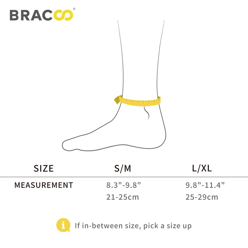 Bracoo 2 Pack Ankle Brace Compression Sleeve for Women & Men, Adjustable Ankle Support Strap for Sprained, Plantar Fasciitis, Pain Relief, Injury Recovery, Running, Workout, GYM, FS60 Black L/XL - BeesActive Australia