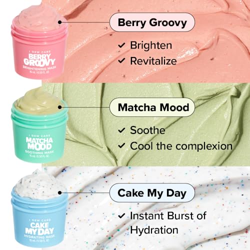 I DEW CARE Wash Off Face Mask Skincare Gift Set - Mini Scoops | Facial Masks, Matcha, Korean Skincare, Pore Cleansing Mask, Cruelty-Free, Travel Size, Mini Set, Stocking Stuffers, Teen Girl Gift Set 01 Mini Scoops