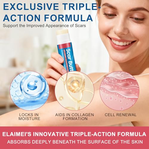 Scar Butter Stick with Vitamin E, Cocoa Butter & Coconut Oil, Nourishing Skin Care Cream for Face, Body & Hands,For All Skin Types -1Pack 0.7 Fl Oz (Pack of 1)