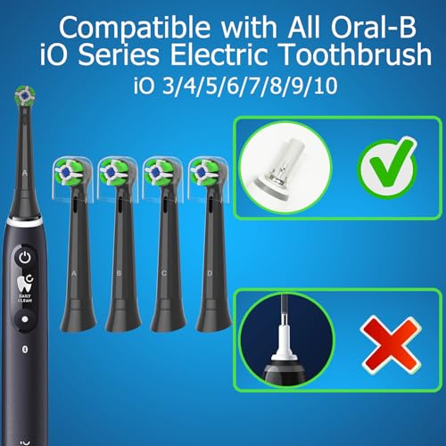 iO Replacement Heads Compatible with Oral B iO Electric Toothbrush (8 Black, 8 Pcs) 8 Black 1 Count (Pack of 8)